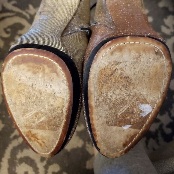 "Fruitera" metallic glitter ankle booties heels - Picture 6 of 7